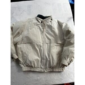 London Fog Jacket Mens Large‎ Beige Limited Edition Full Zip Windbreaker Coat